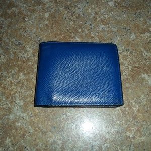 Coach Mens BiFold Leather Wallet Blue GR8 Used One